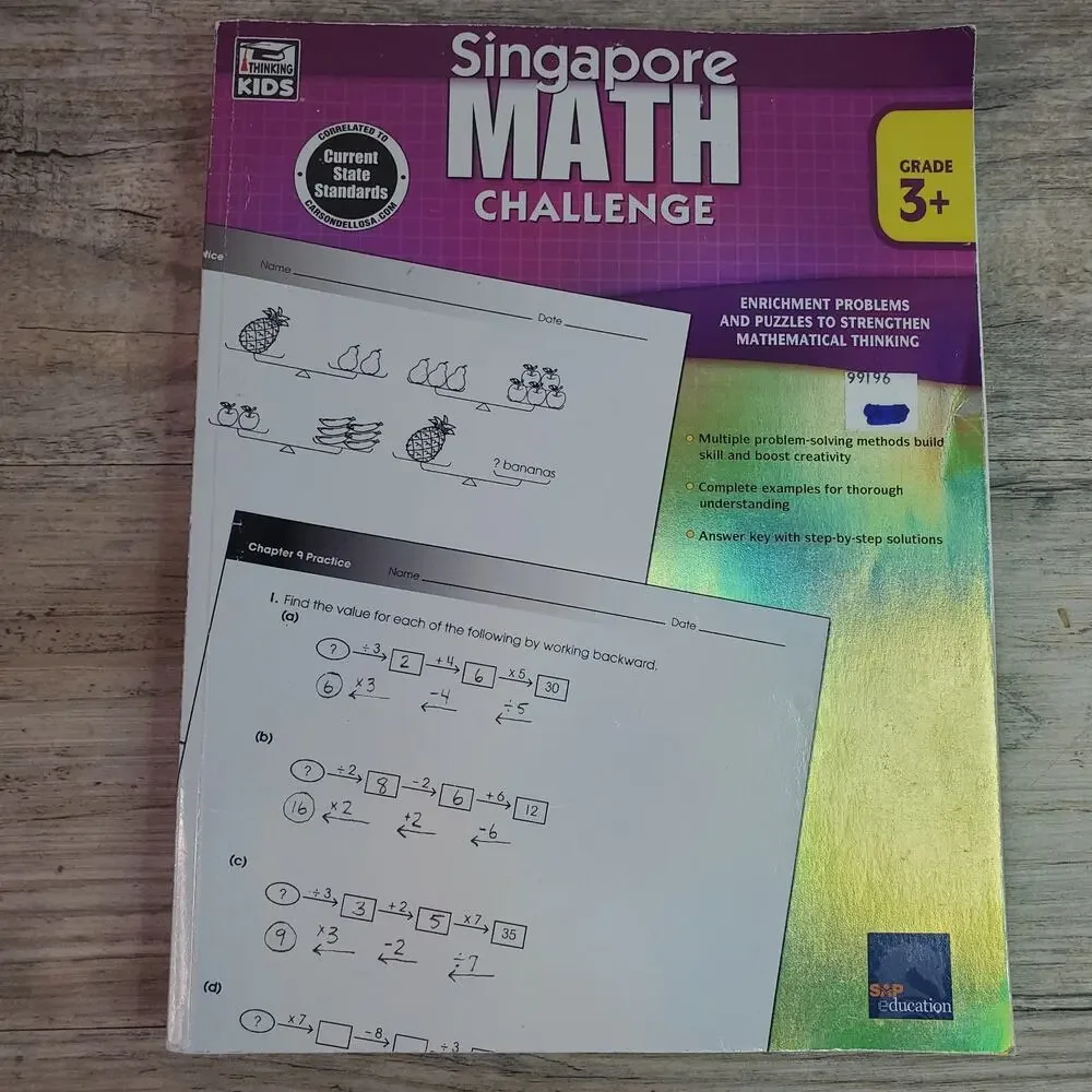 Singapore Math Challenge, Grades 3 - 5: Thinking Kids Mathematics Puzzles Proble